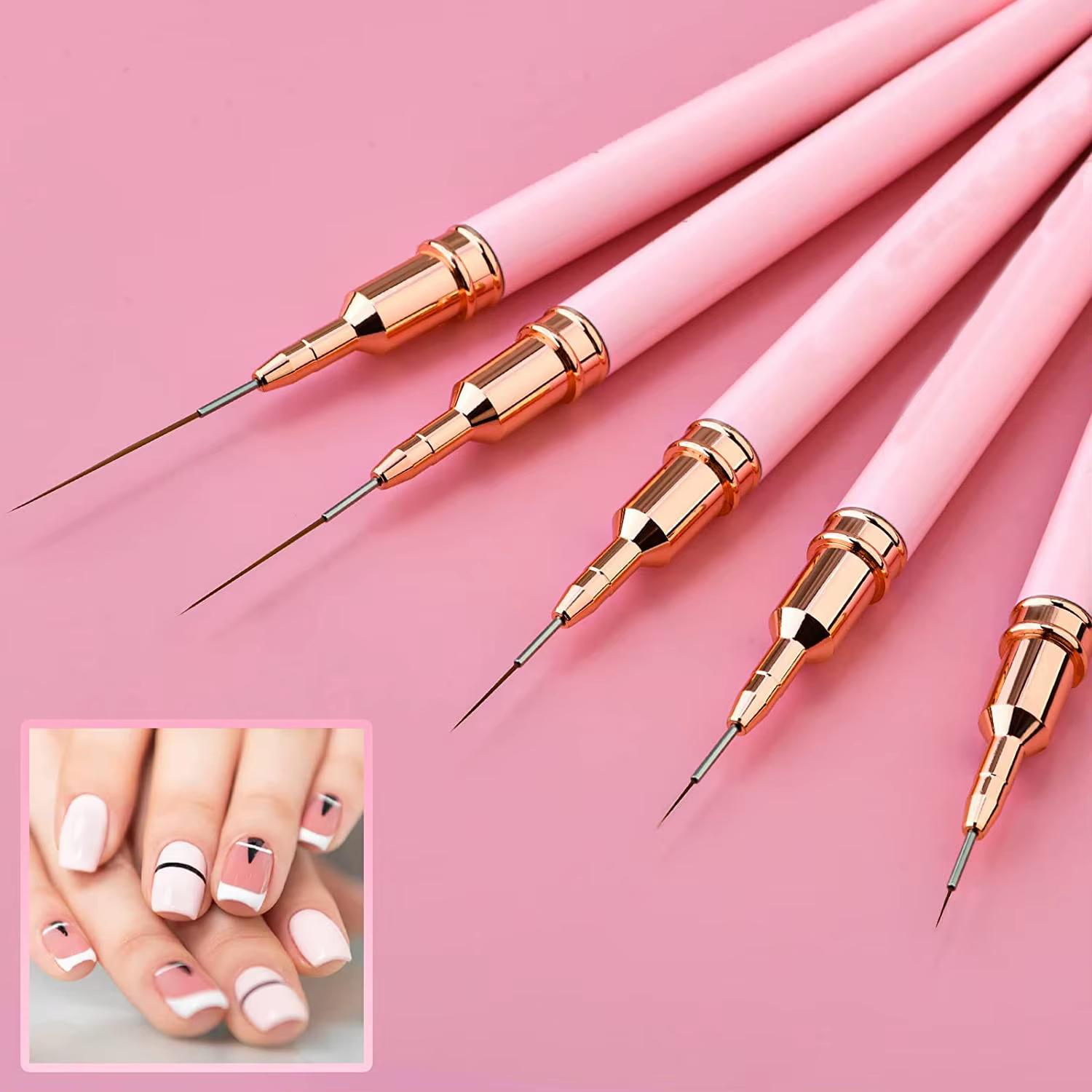 Ensemble de 5 brosses à ongles professionnelles pour manucure