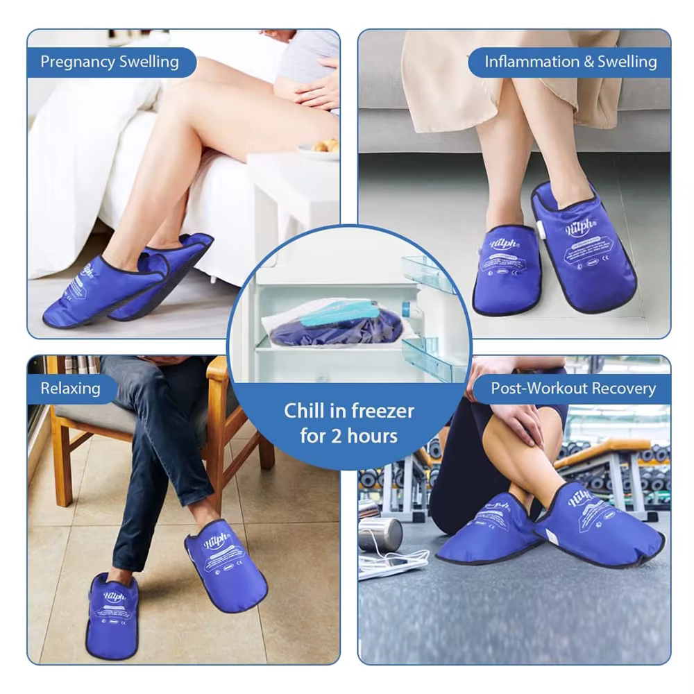 Chaussons de thérapie par le froid chaud pour les pieds enflés, orthèse de pied, pack de glace, gel rond, neuropathie, instituts oto