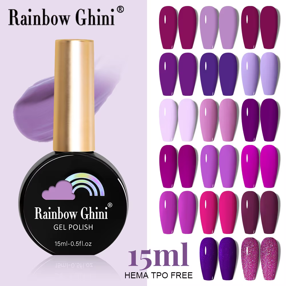 RG 15ml 17 couleurs série violette vernis à ongles Semi-permanent riche Violet