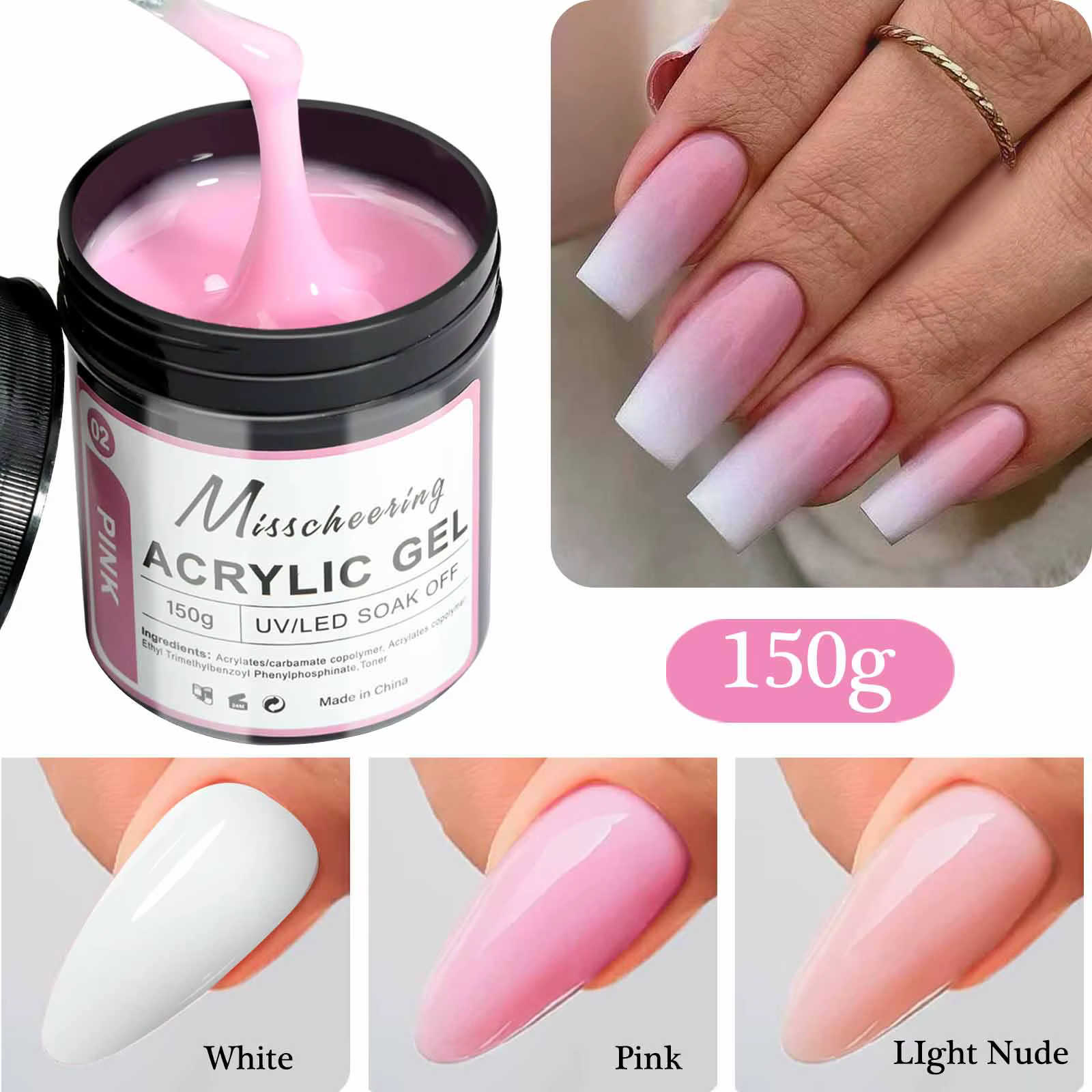 1 pot 100/150g Poly Gel pour ongles UV LED durci constructeur Gel