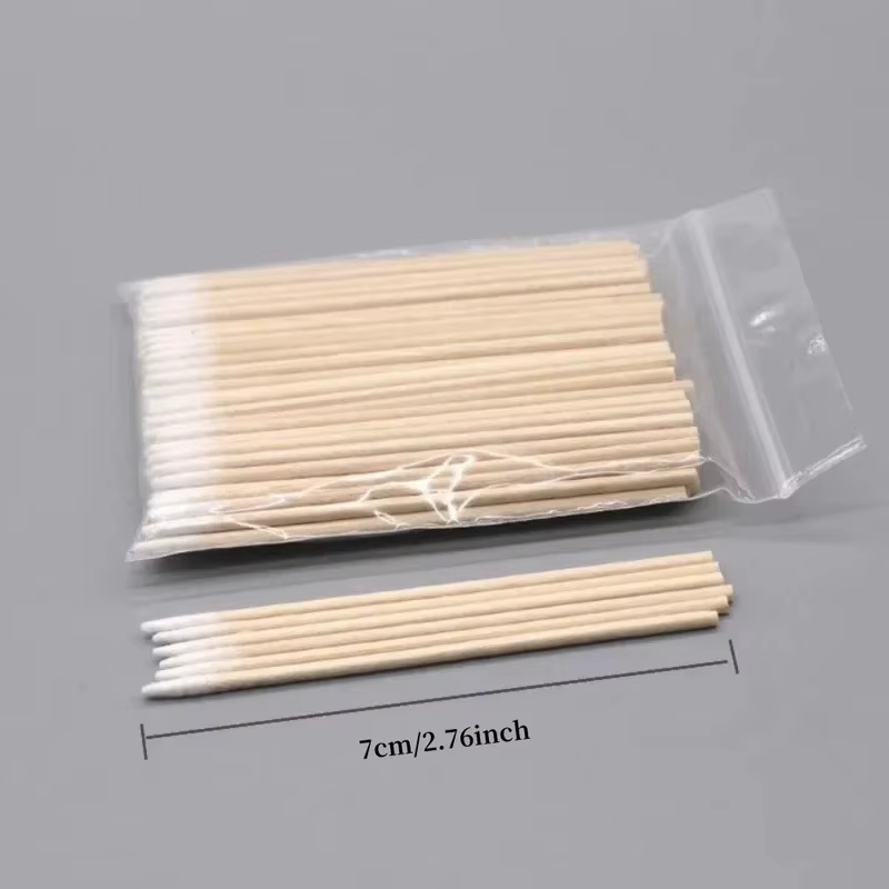 Bâtonnets de coton à pointe en bois pour ongles