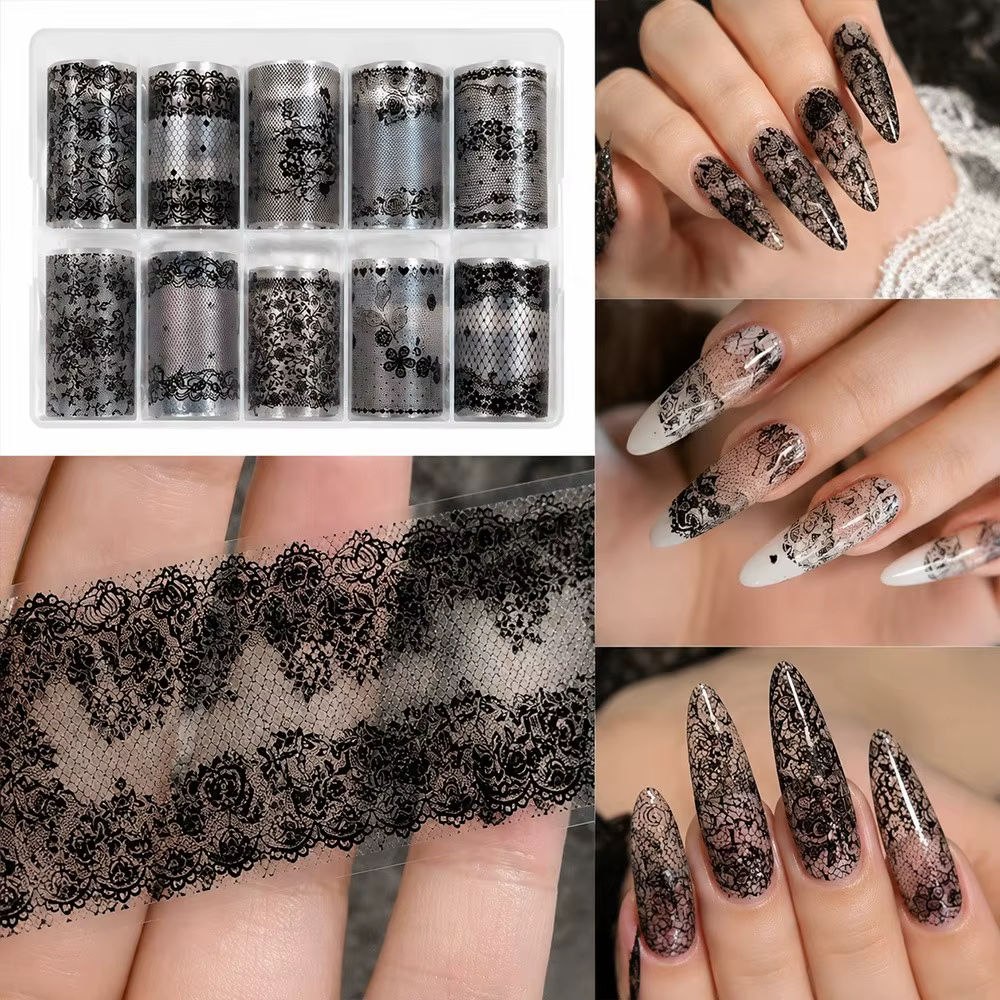 Autocollants pour ongles en dentelle