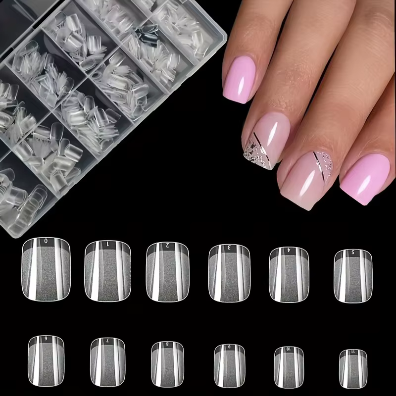 600 faux ongles en acrylique transparents