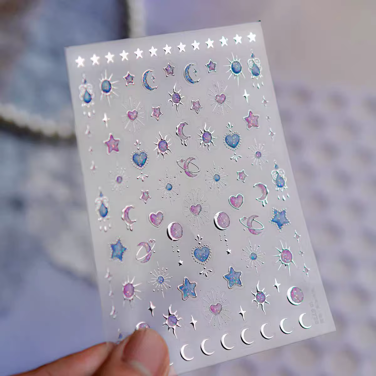 Autocollants pour ongles en forme d'étoile à cinq branches colorés