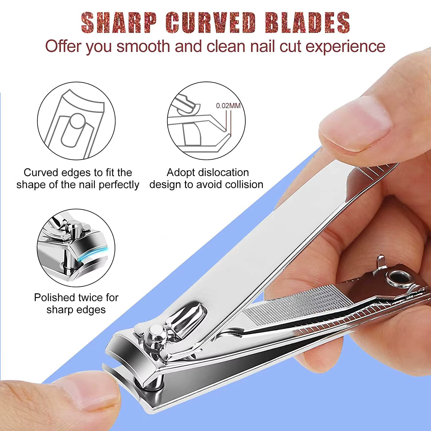 Coupe-ongles, coupe-ongles et orteils en acier inoxydable de qualité supérieure