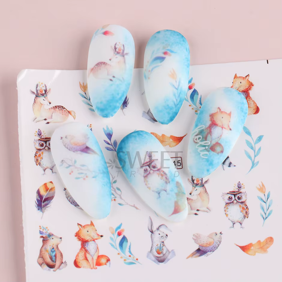 Autocollants pour ongles pingouin mignon