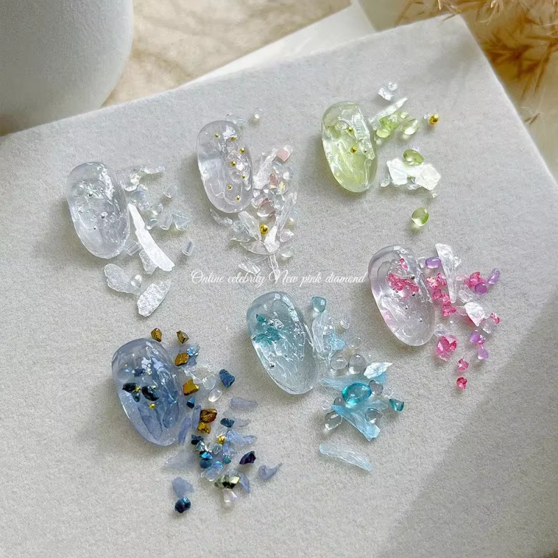 Flocons de coquille Aurora irréguliers 3D Nail Art
