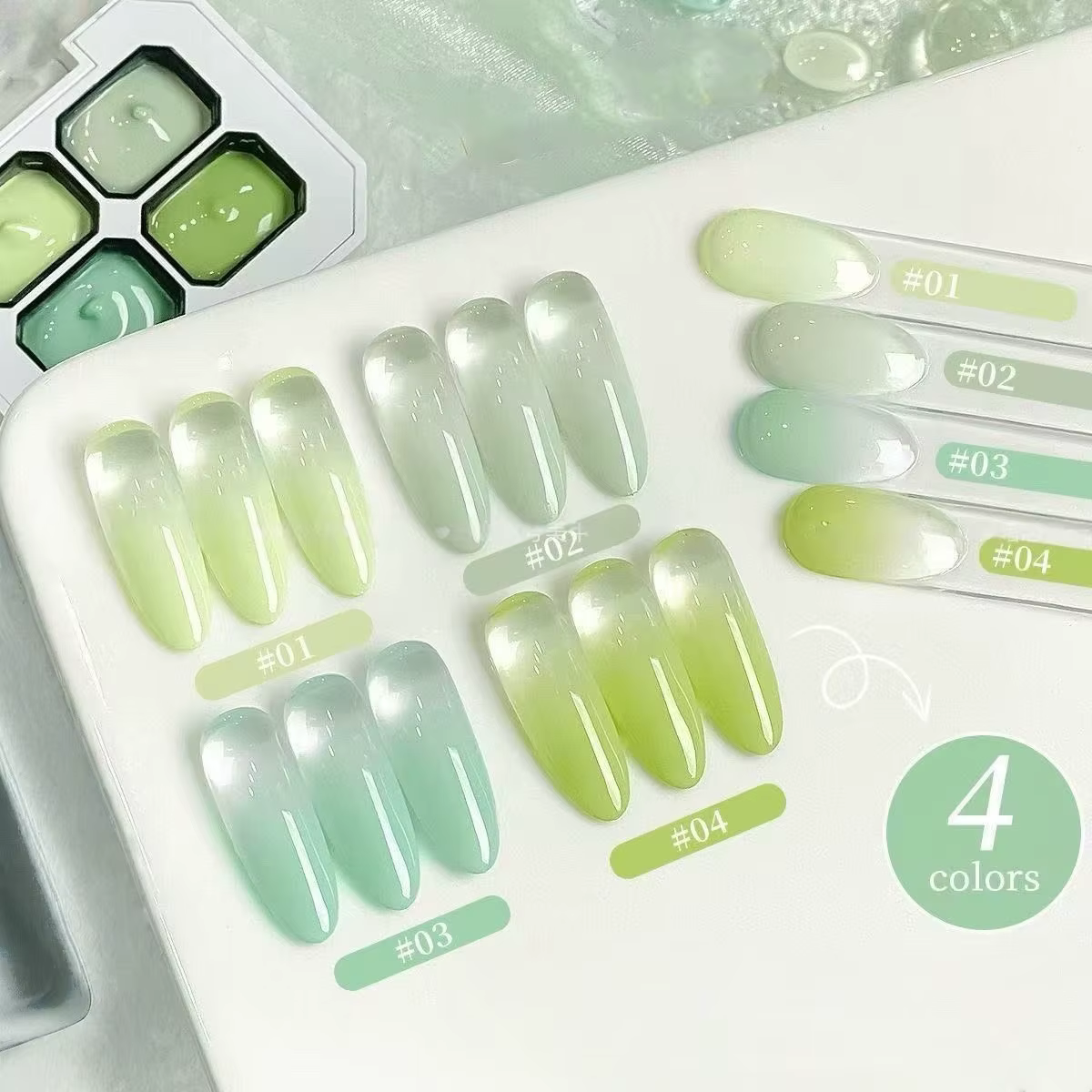 Gel à ongles quatre couleurs pour le printemps et l'été