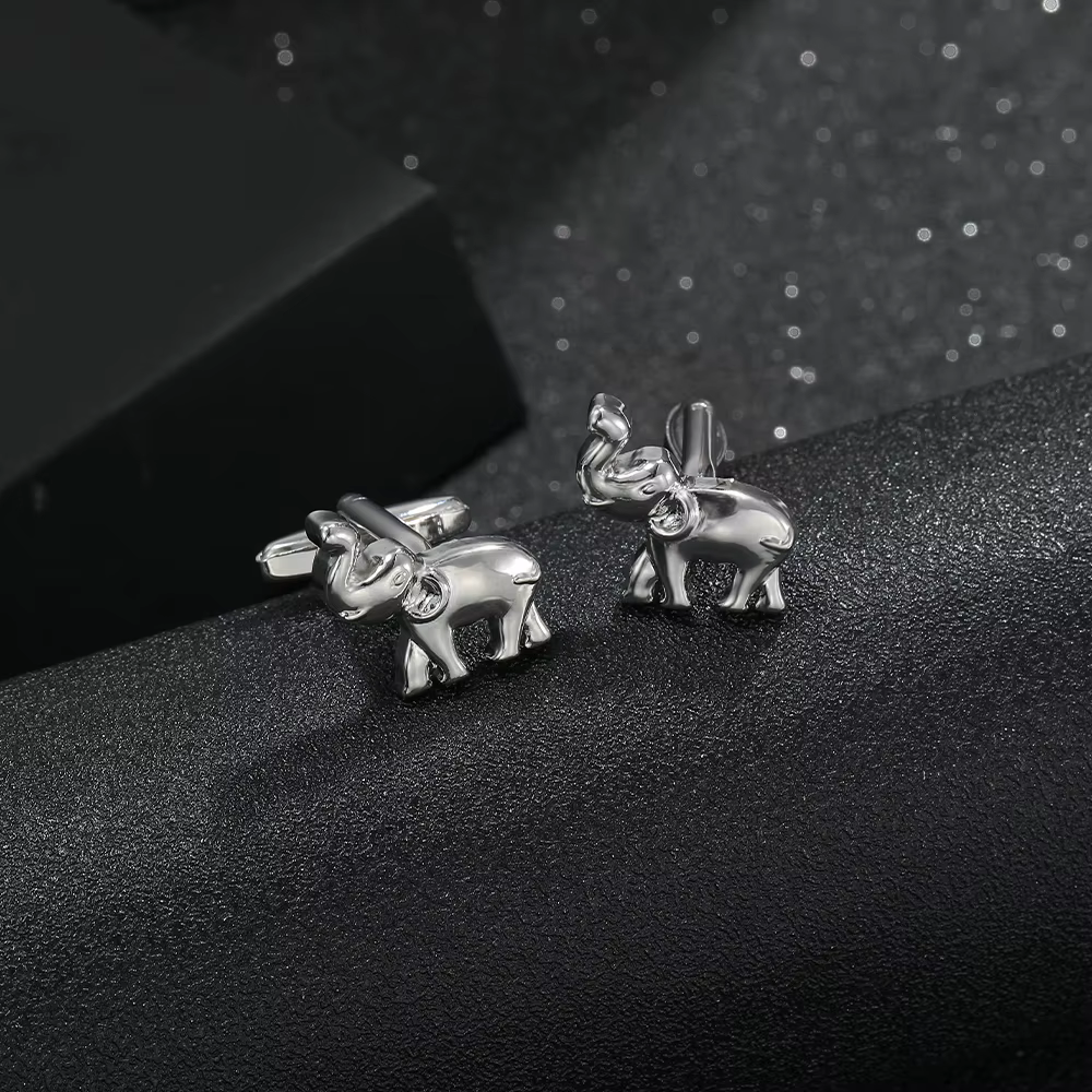 Lèvent de manchette en fer à cheval éléphant pour chemise, accessoires de bijoux animaux, articles bon marché imbibés, ton argent, livraison gratuite