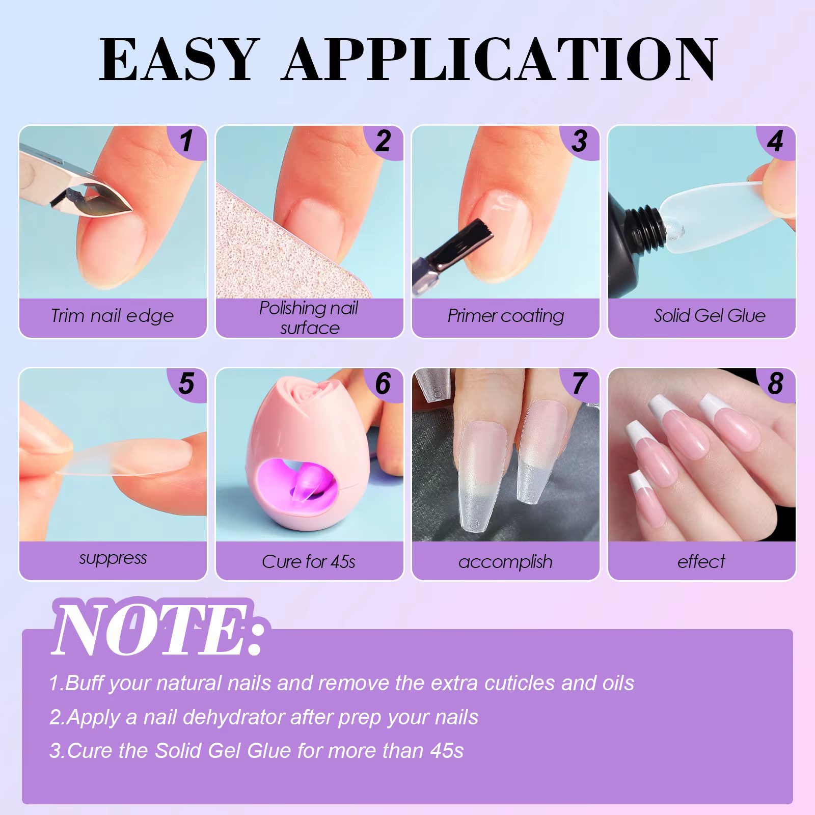 Nouveau 300 pièces faux ongles mats pas de polissage presse