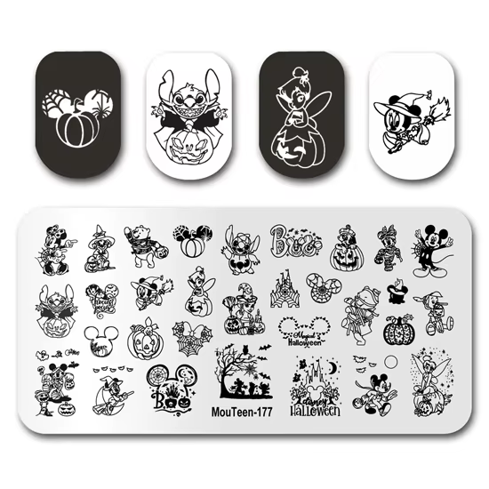Plaque de tampon MouTeen-148 grandes plaques d'estampage d'ongles Disney Mickey Mouse ensemble de manucure
