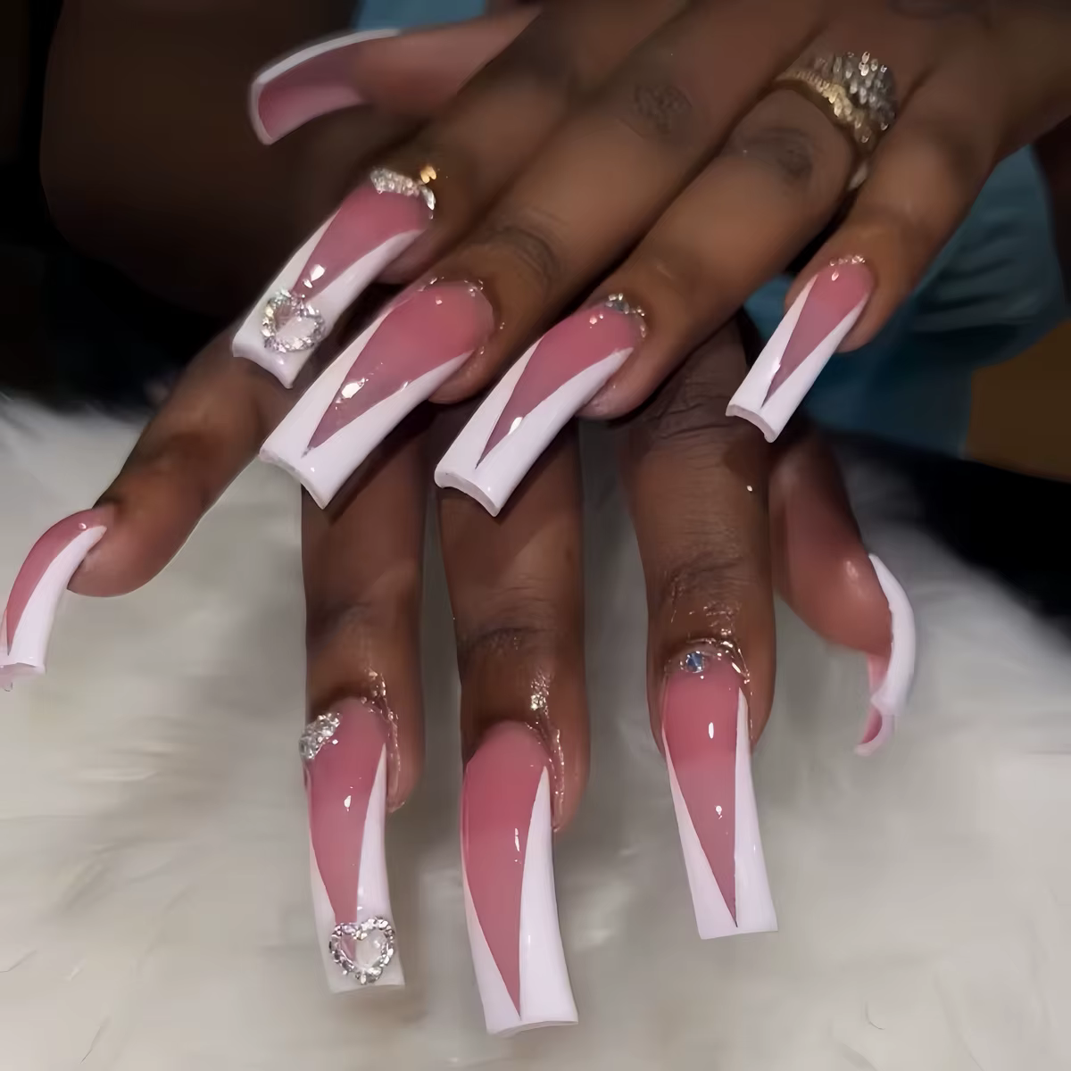 20 pièces mode courbe carré faux ongles Art Simple blanc français longs