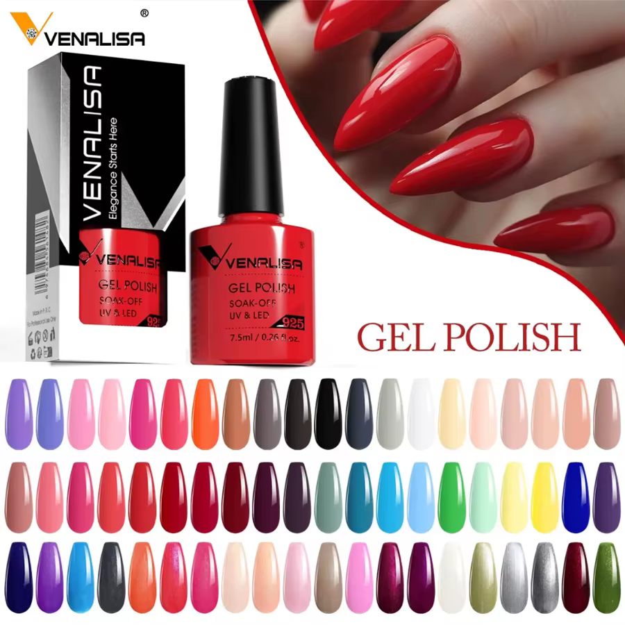 Venalisa vernis à ongles Semi Permanent Salon qualité TPO sans paillettes 7.5ml tremper UV LED