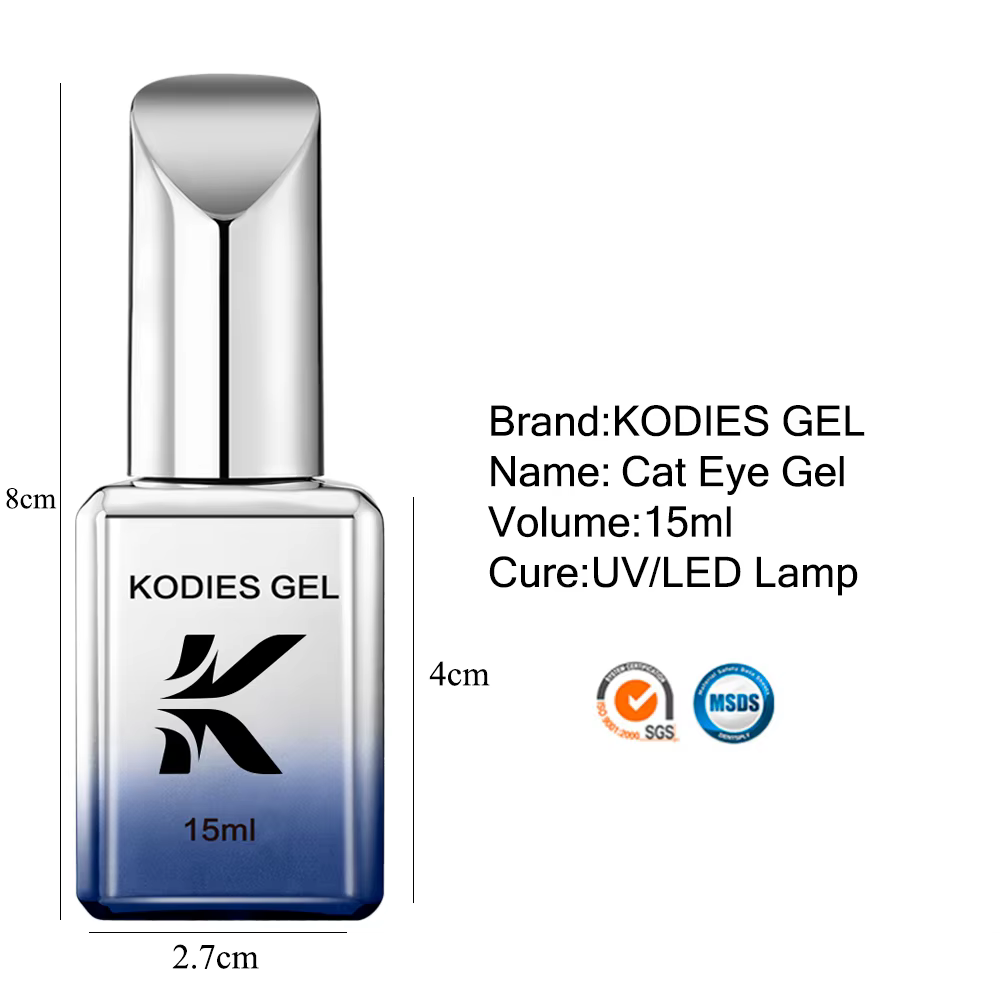 KODIES GEL-Verhéritage gel œil de chat, semi-permanent, laser magnétique UV, diamant coulé, paillettes, gel yeux de chat, vernis pour manucure, 15ml, nouveau