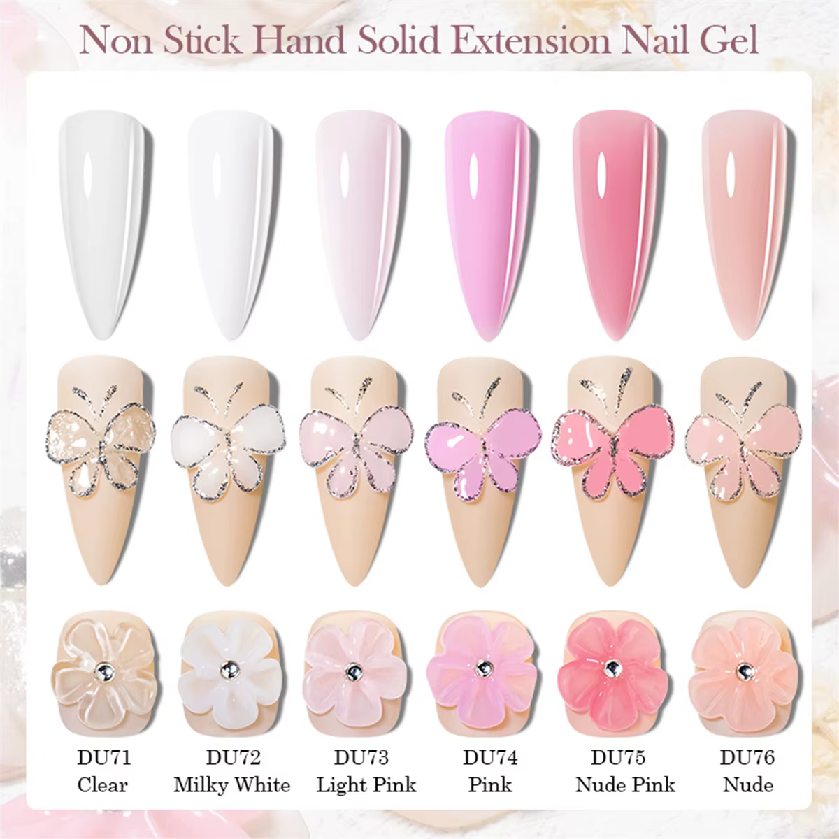 Vernis à ongles Gel d'extension de main antiadhésif clair 3D façonnage/sculpture/sculpture UV/LED Gel gelée laiteuse