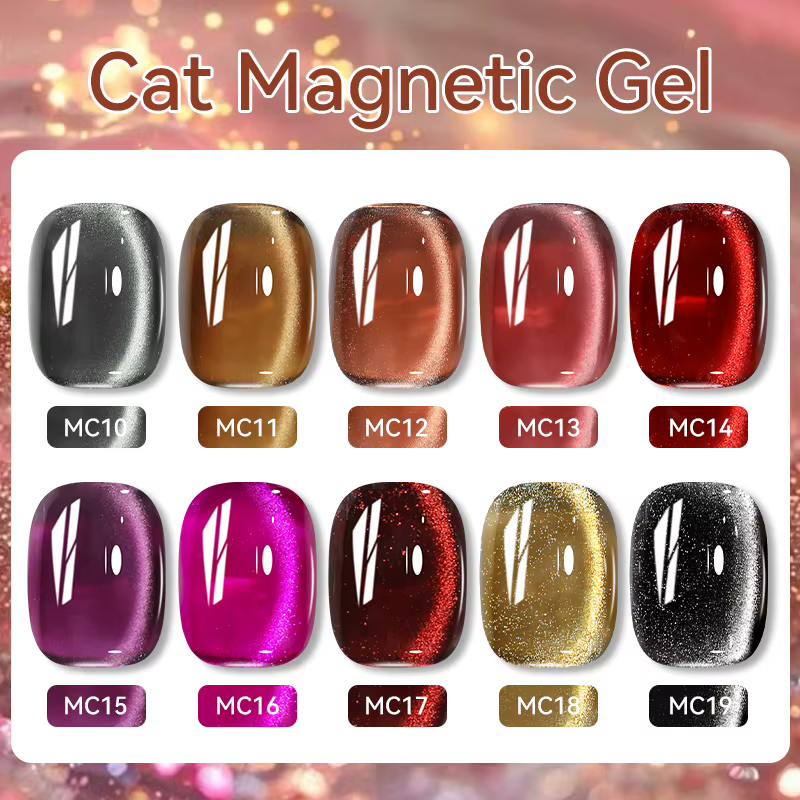 LILYCUTE 7ml café or paillettes chat Gel magnétique hiver automne rouge marron série tremper UV LED Gel vernis manucure Nail Art