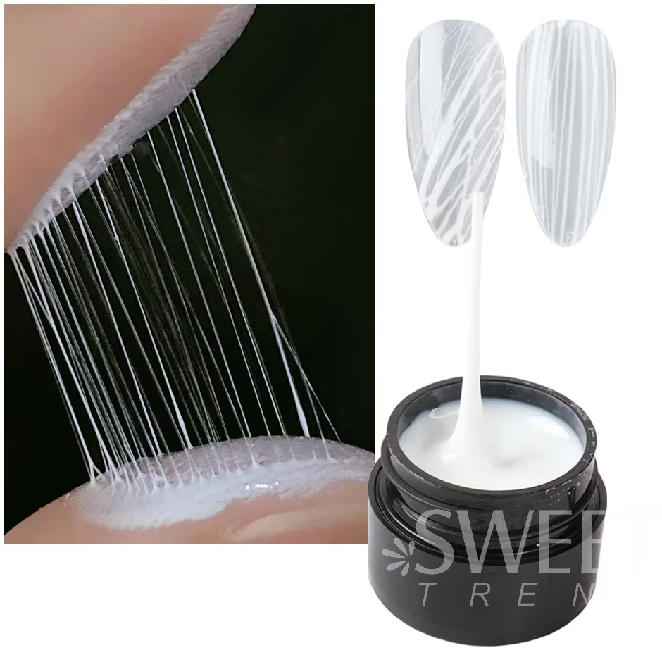 2 pièces créatif araignée ongles dessin Gel noir blanc peinture fil Web Liner Semi Permanent UV soie vernis manucure