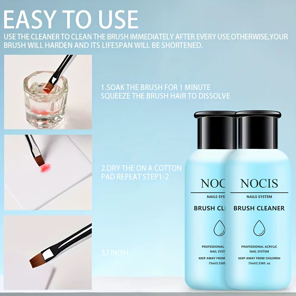 Nettoyant pour pinceaux à ongles en acrylique NOCIS 75ml