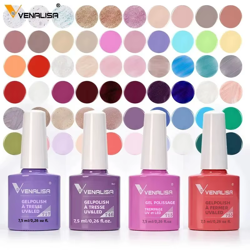 Venalisa 7.5ml Gel vernis à ongles capuchon blanc formule de verre NoWipe couche de finition UV LED tremper laque