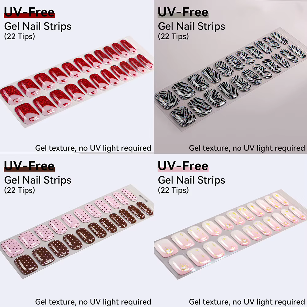 Bandes de vernis à ongles en gel sans UV - 22 embouts - Autocollants