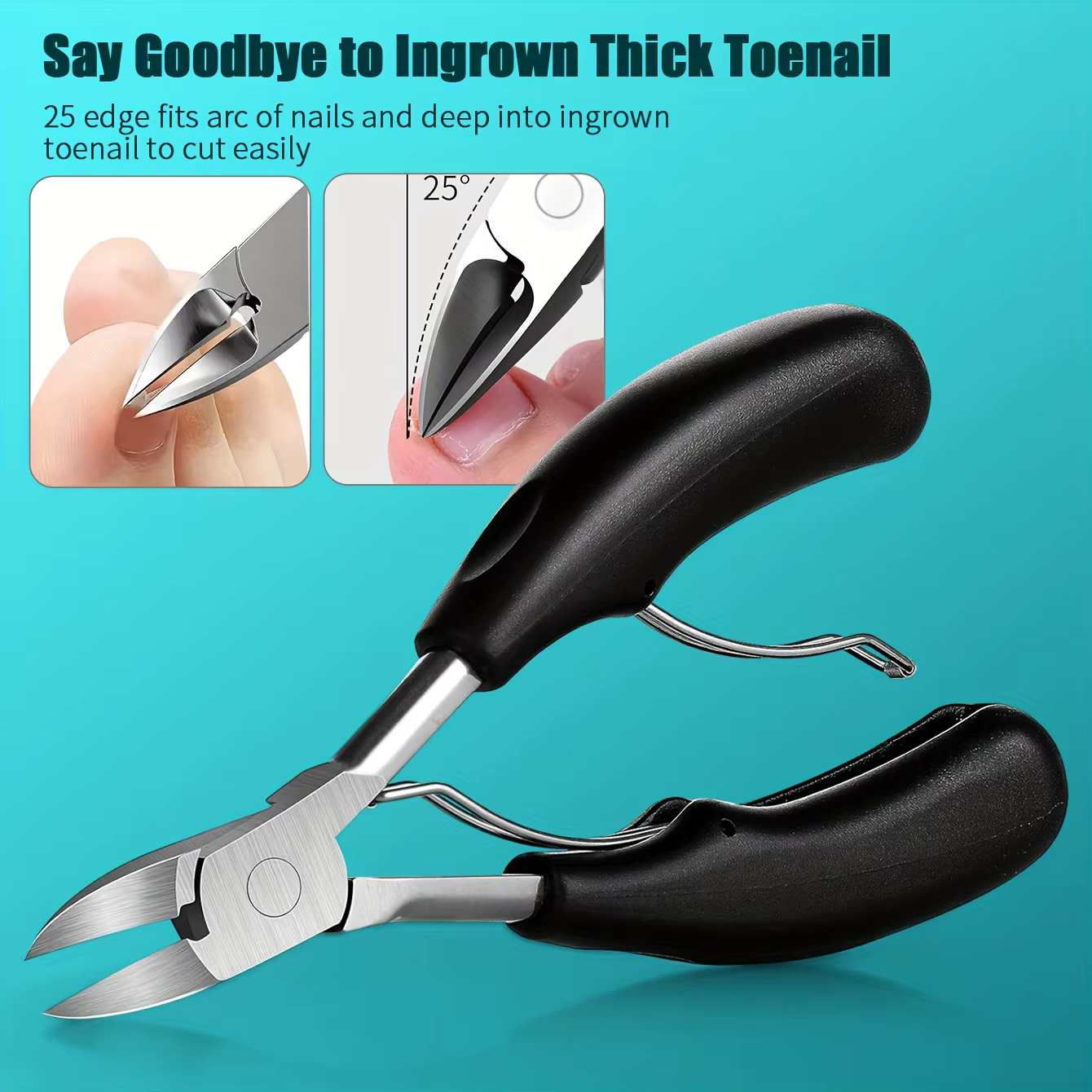 Kit de soin des ongles en acier inoxydable 5 pièces pour le nettoyage