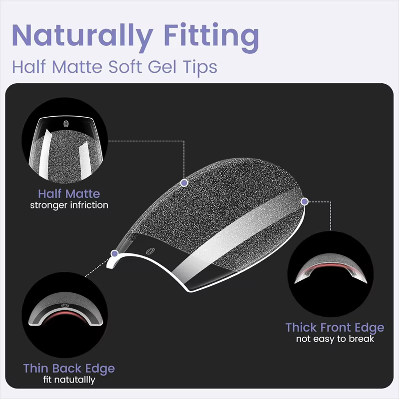 Pointes d'ongles ultra-courtes en forme de cercueil : 120 pièces