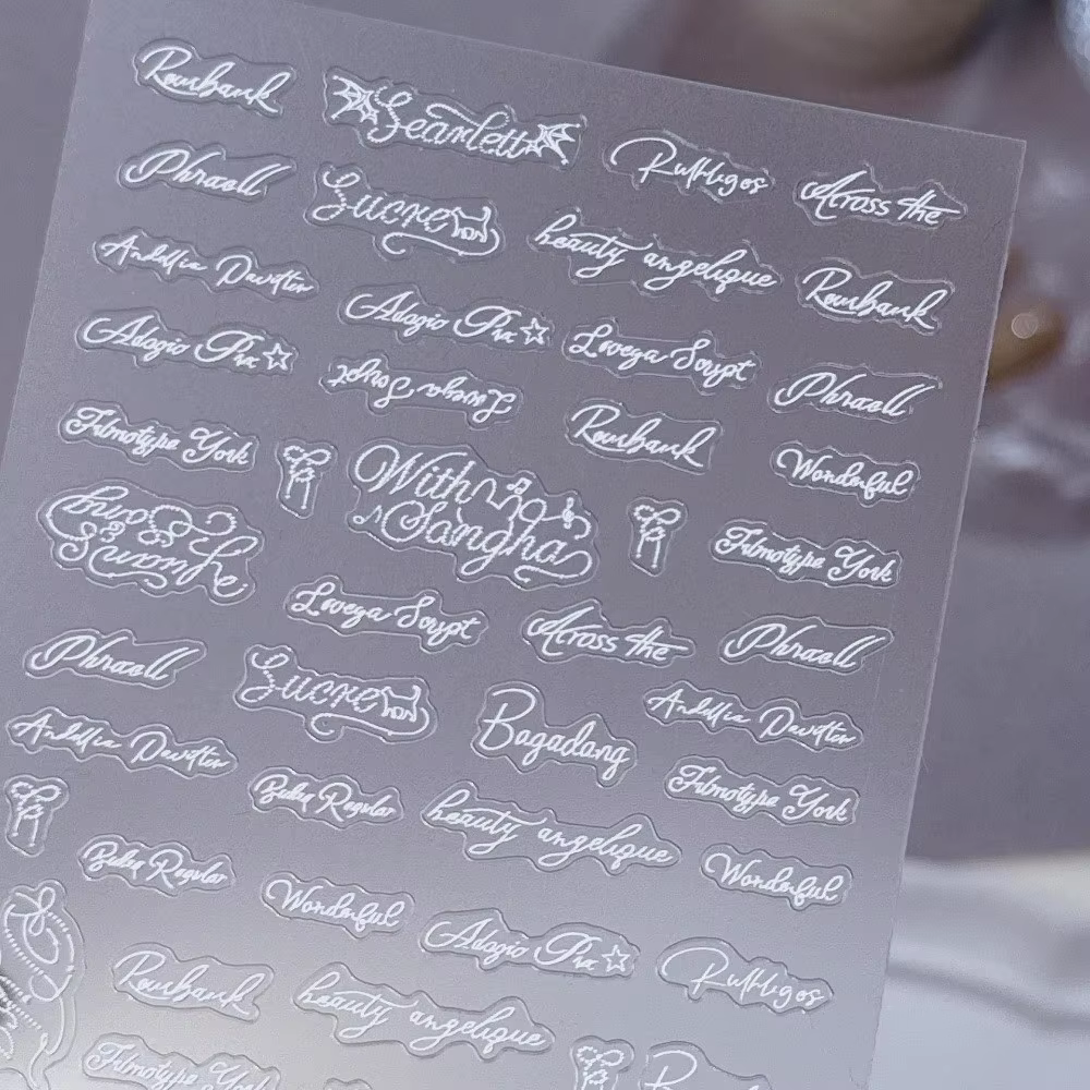 Nouveaux autocollants pour ongles en lettres anglaises
