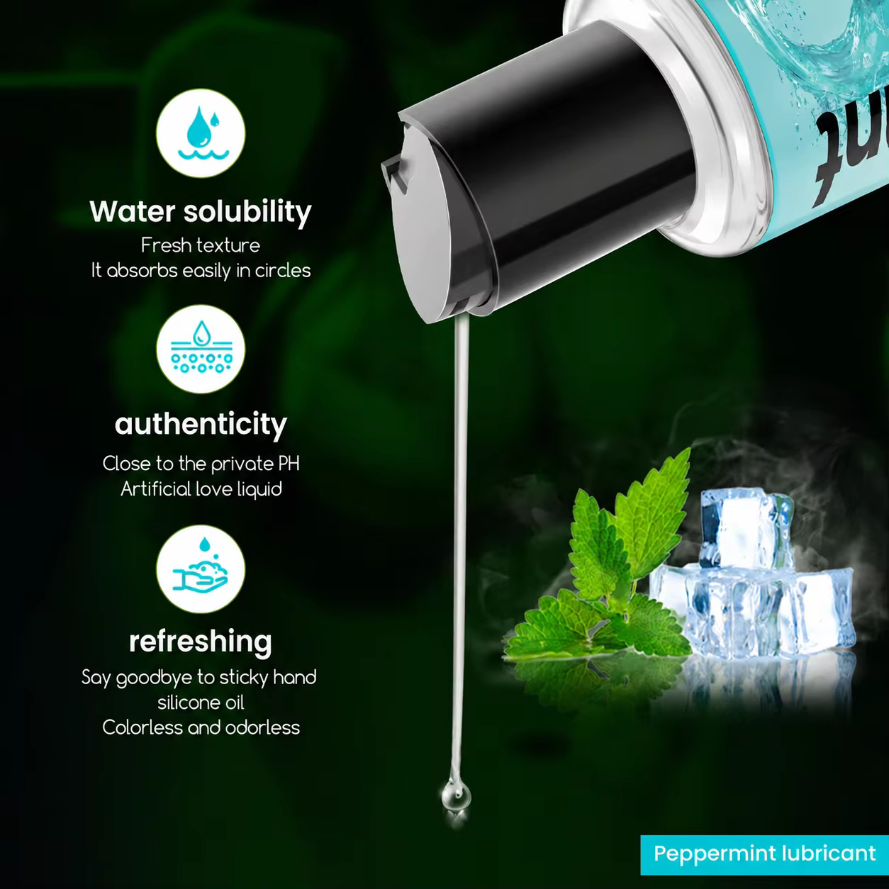 Gel lubrifiant intime à base d'eau, aromatisé à la menthe poivrée, soin personnel hydratant, longue durée, non tachant, 200 ml