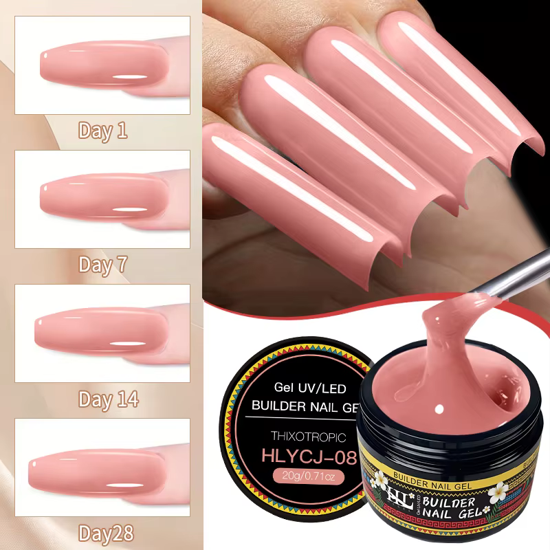 Gel UV de construction liquide 20g Rose Brun Nude Français pour extension et modelage d'ongles
