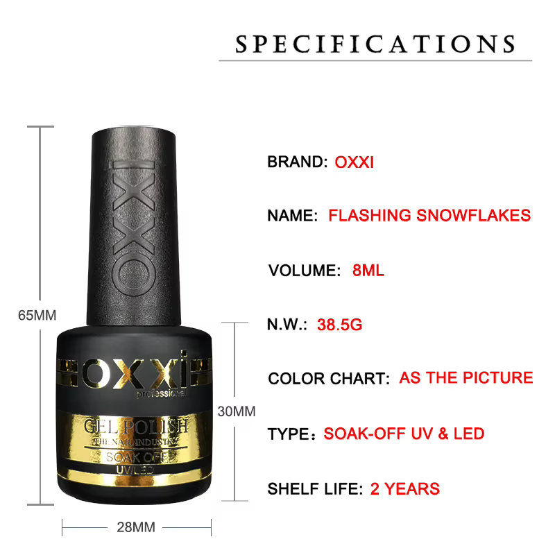 OXXI – vernis à ongles Semi-permanent à flocons de neige