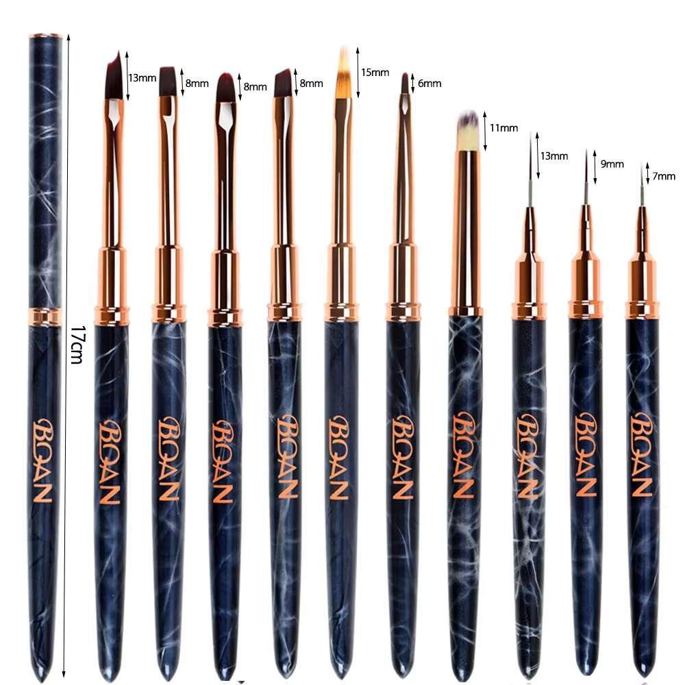 BQAN pinceau à ongles marbré brosse à Gel pour manucure acrylique UV Gel Extension stylo vernis