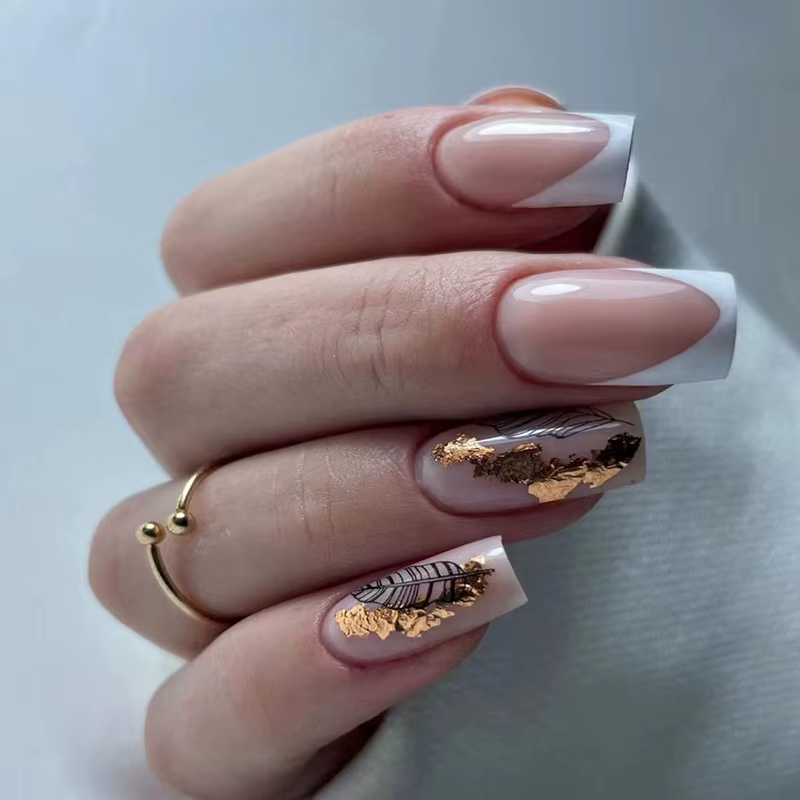 Faux ongles carrés courts et verts