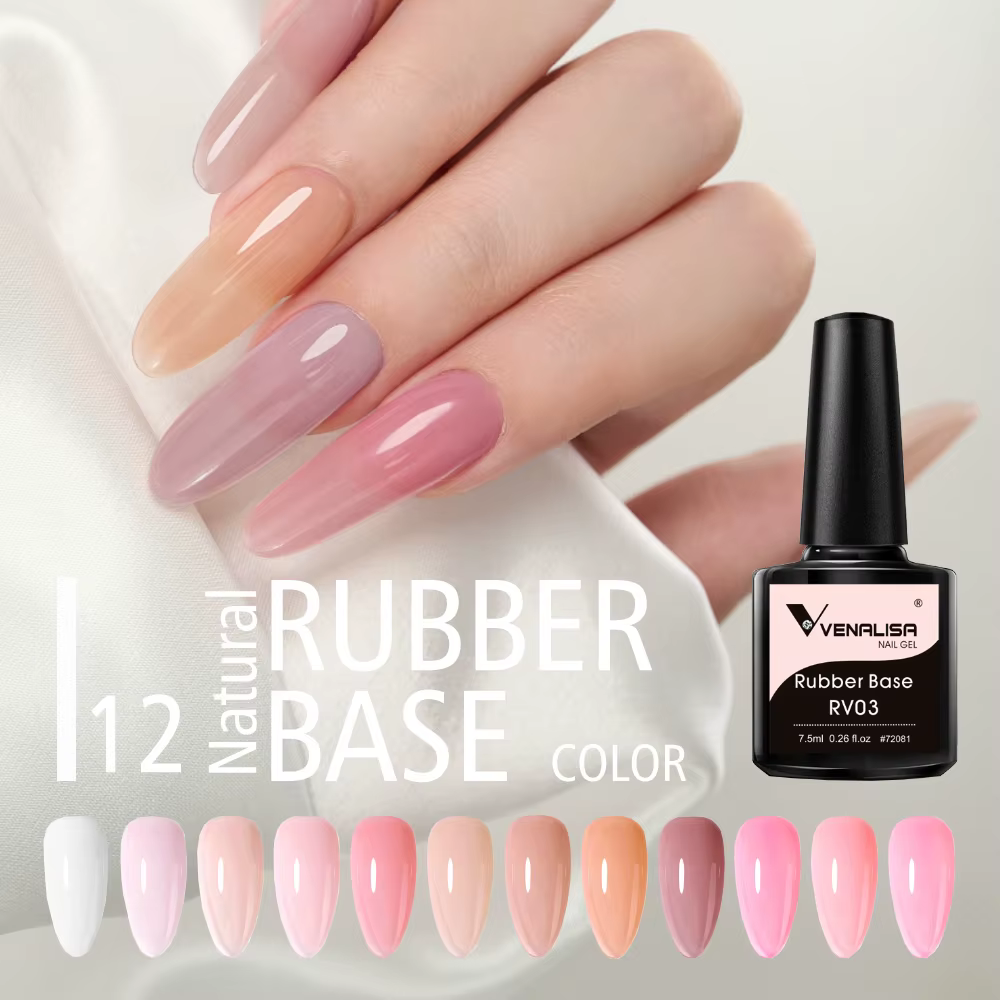 VENALISA Base en caoutchouc manteau couleur bébé Boomer couverture nue français ongles Camouflage tremper UV LED gelée translucide Semi Permanent