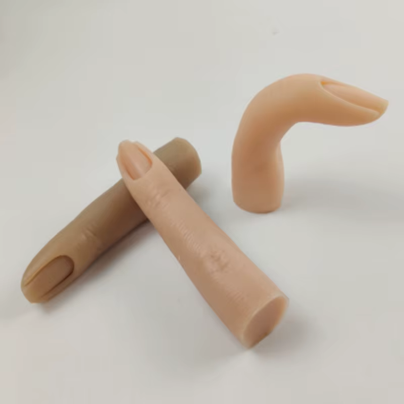 Faux Ongles en Silicone Souple pour la Pratique de Manucure