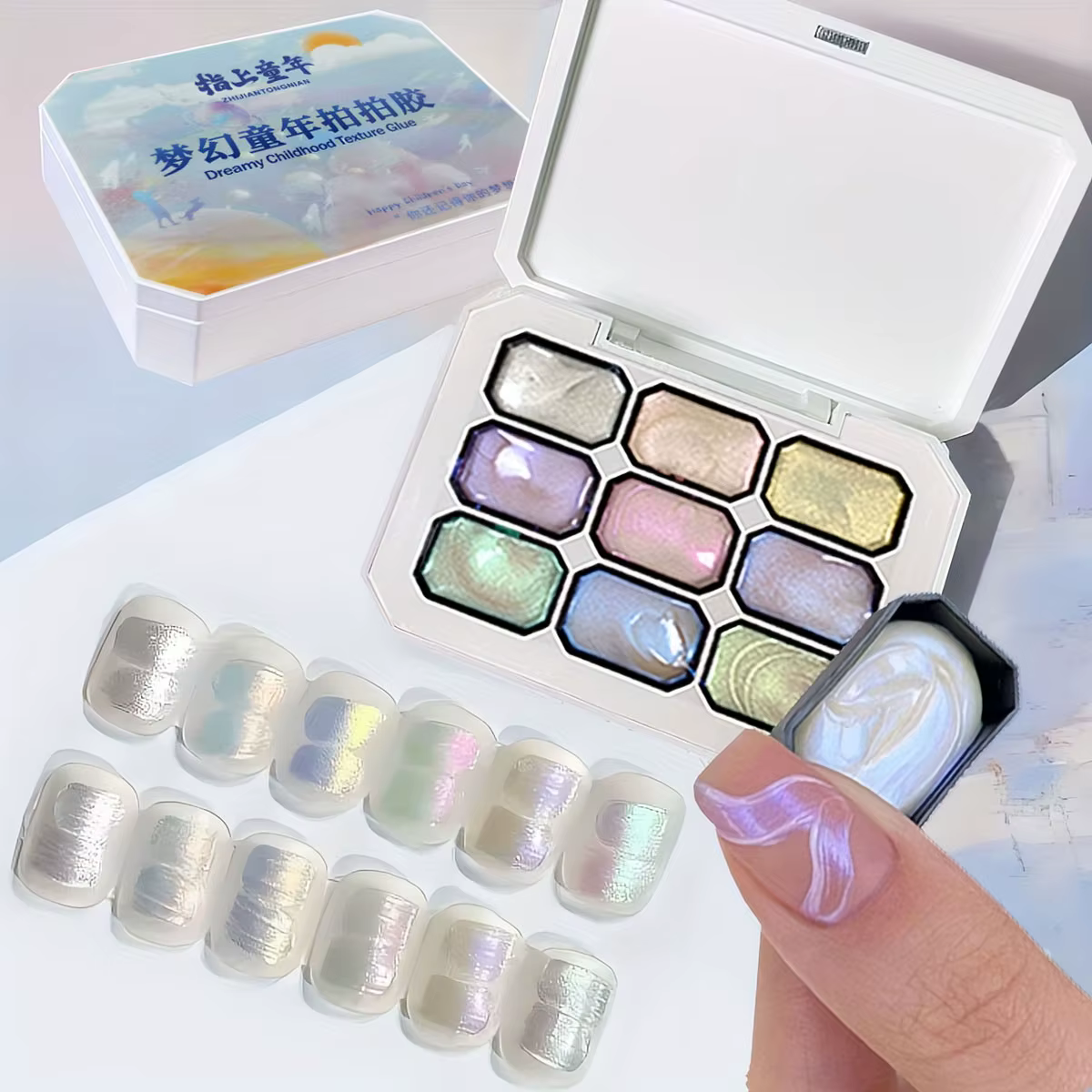 1pc 9 couleurs nouveau populaire tapotement gel dégradé rêve texture tremper UV & LED gel vernis à ongles art création salon de noël bricolage ins