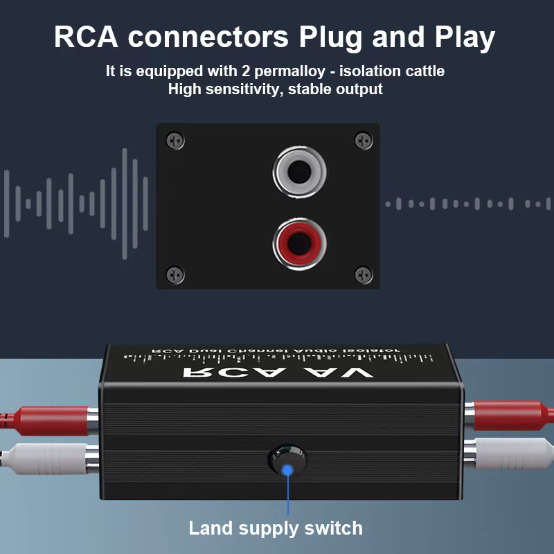 Isolateur de boucle d'audio RCA, annuleur de courant Audio de voiture, réduction du bruit inférieur, filtre passe-sol commun