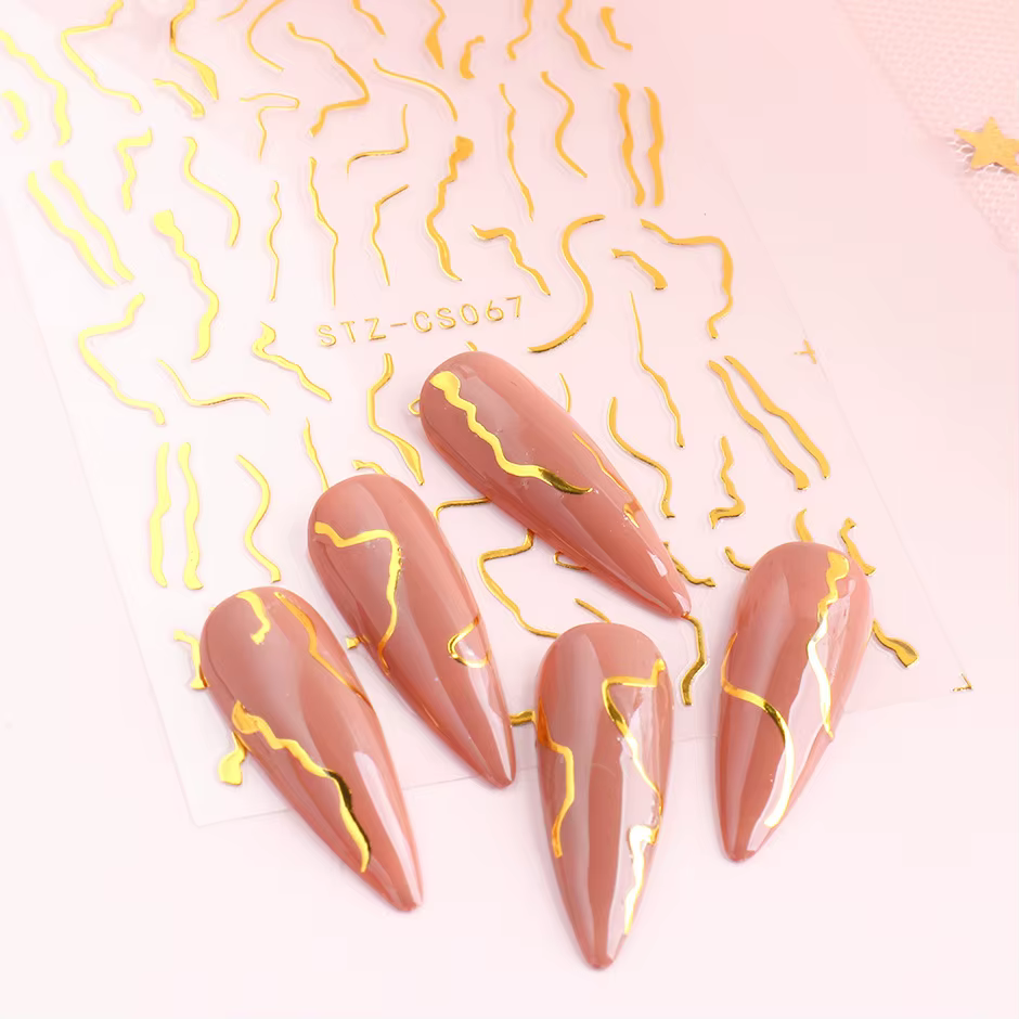 Nouveaux autocollants pour nail art : Décorations d'ongles tendance style influenceur européen et américain
