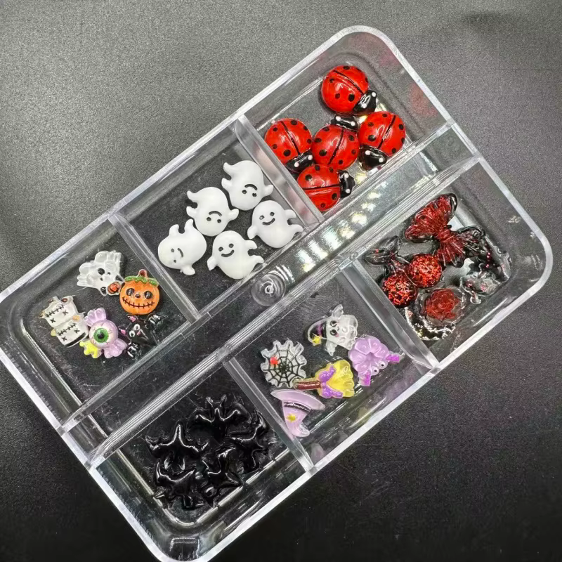 1 boîte de breloques en résine pour Nail Art