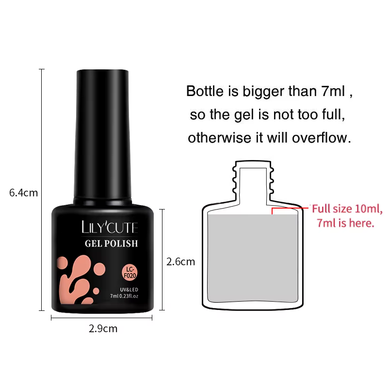 LILYCUTE – Lot de 6 vernis à ongles en gel DIY 7 ml