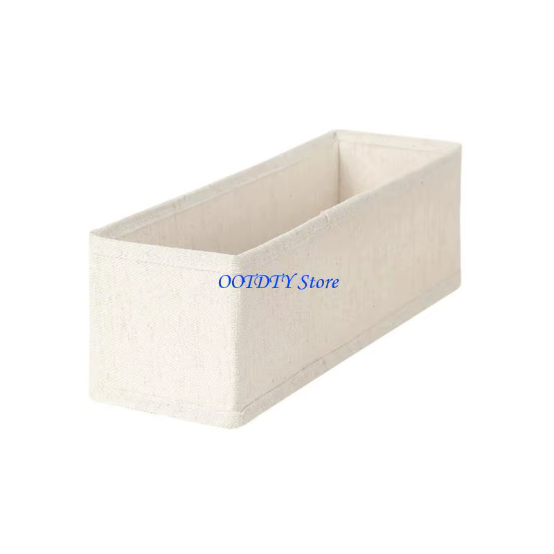 Organisateur placard robuste en tissu coton lin 367A, accessoire pour vêtements délicats, boîte rangement pliable avec