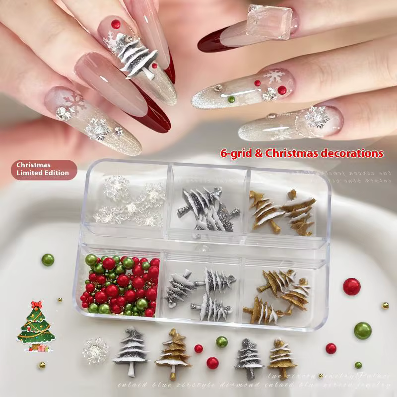 Décoration d'ongles colorée de noël