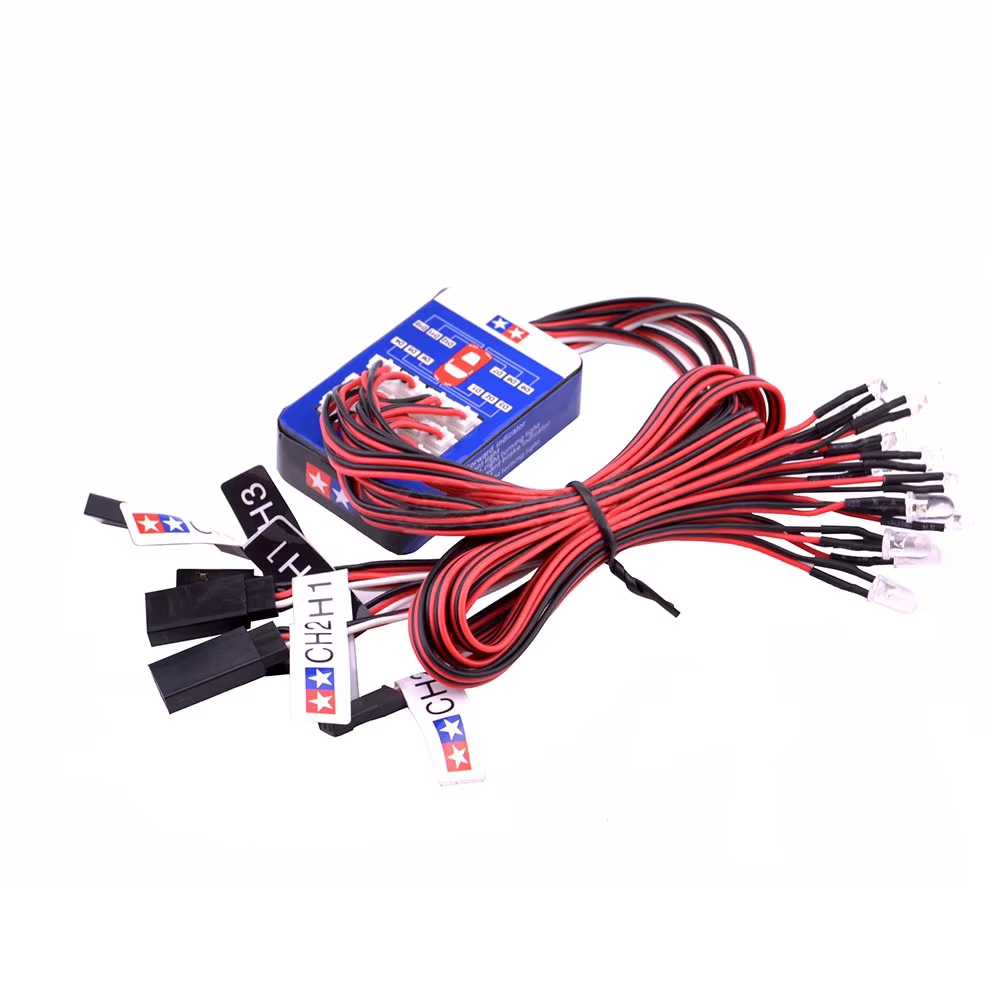 RC 12 LED Simulation d'éclairage Flash lumière contrôlable double lumières clignotantes Kit pour 1/10 RC voitures Tamiya HSP HPI RC4WD Traxxas