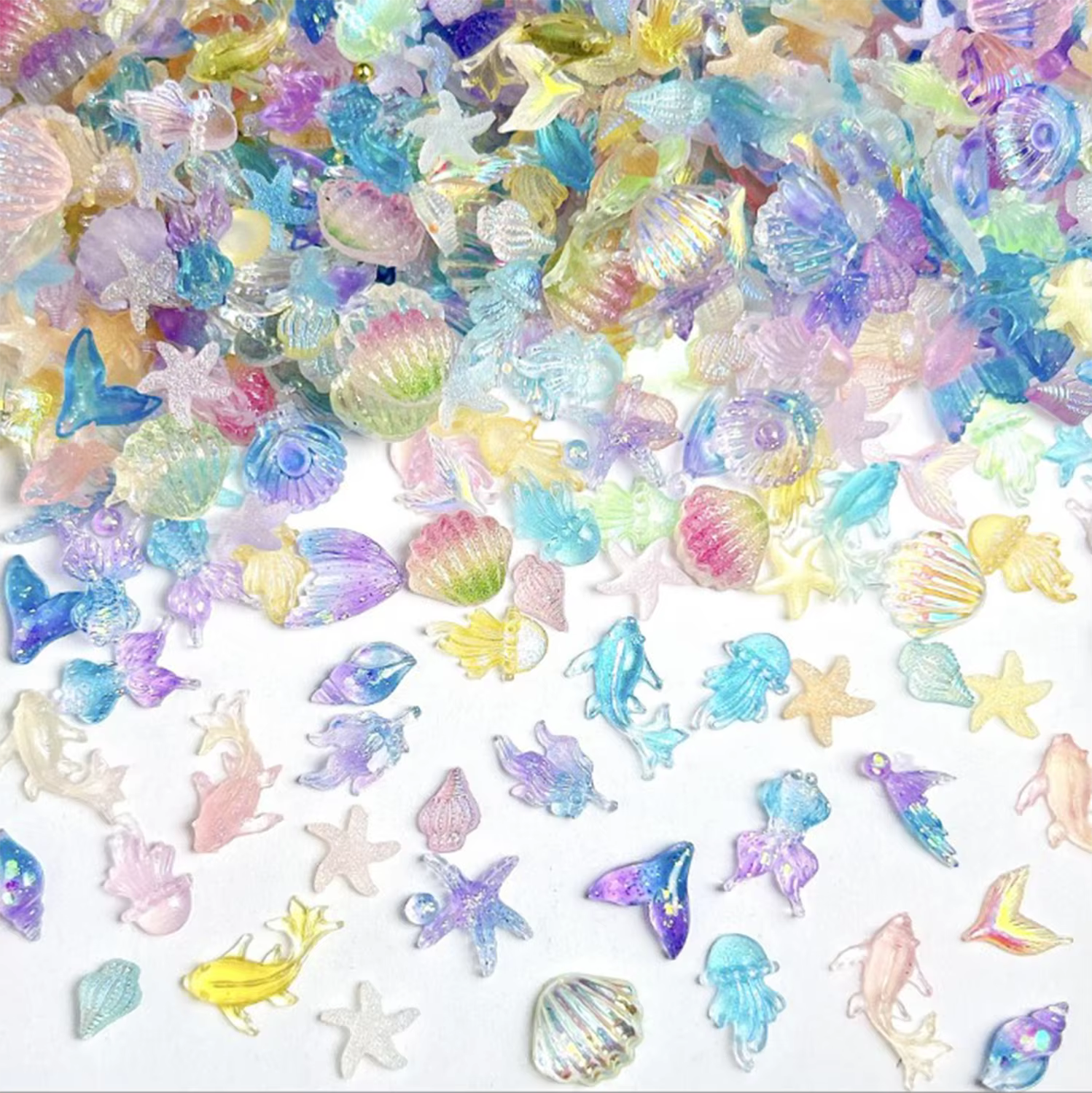 50/100 pièces créer une perle d'ongle de coquille de simulation 3D