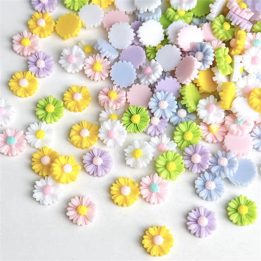Breloques d'art d'ongle de résine de conception de fleur d'été