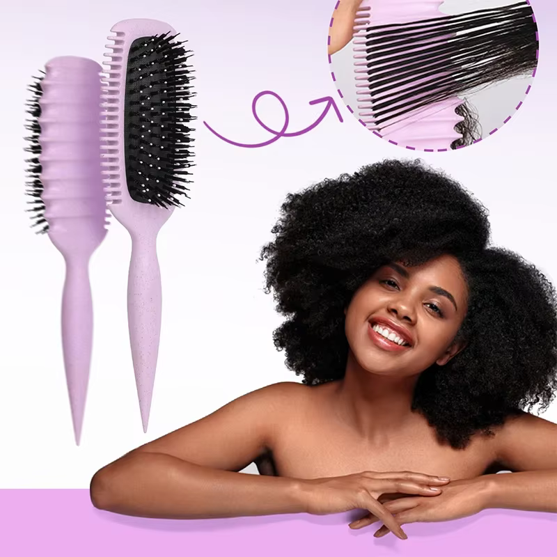 Brosse de définition de boucles, brosse coiffante pour peigner et façonner les boucles des femmes pour réduire la traction