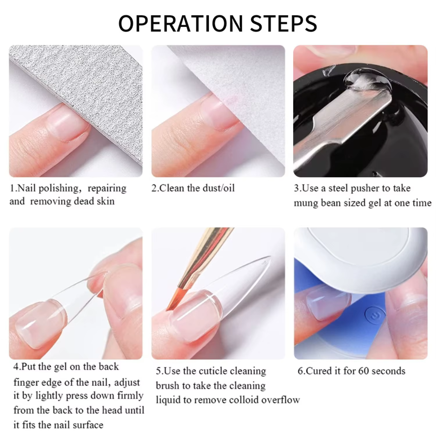 100g Gel Solide Transparent Anti-Coulant pour Faux Ongles