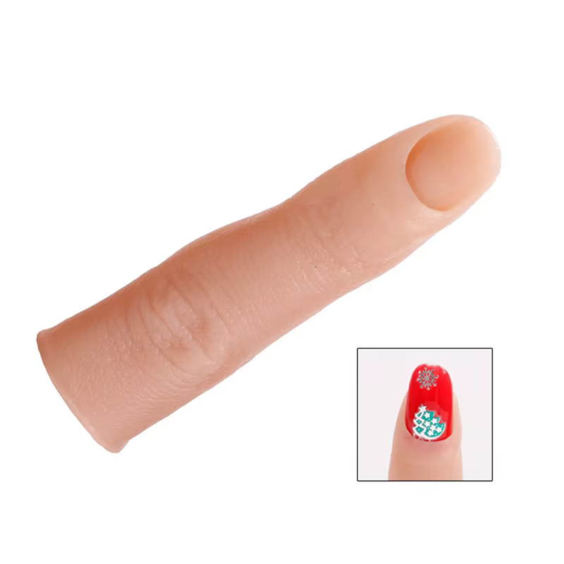 Outil de modèle de doigt d'entraînement en silicone pour ongles