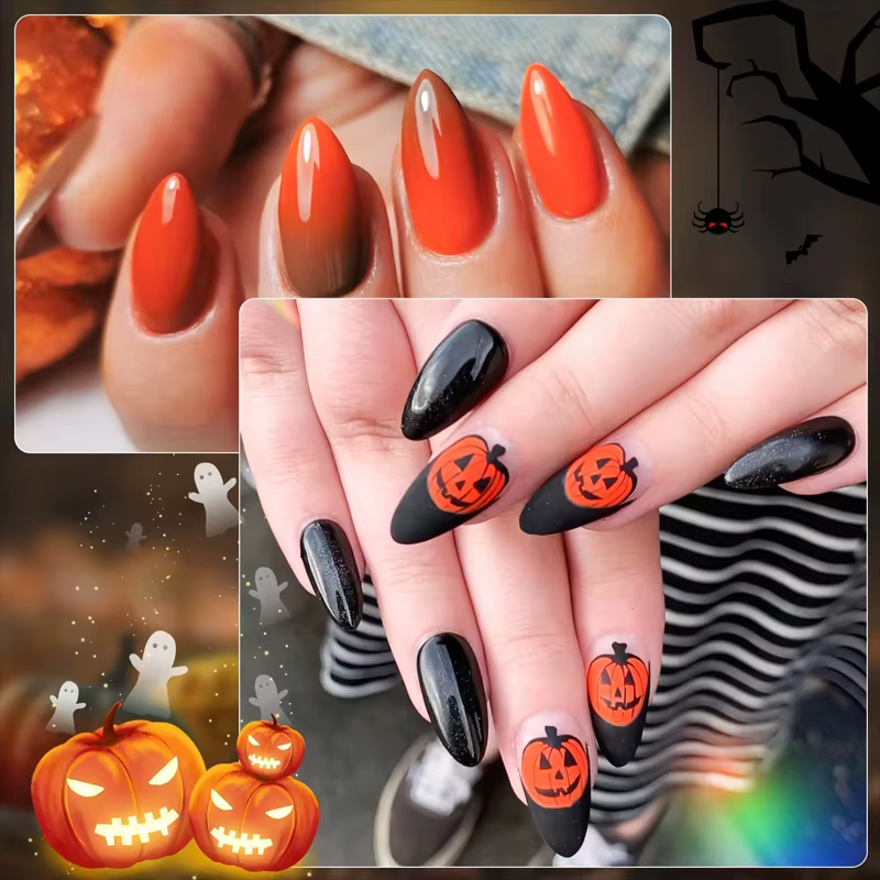 Faux ongles en amande, transparents mats