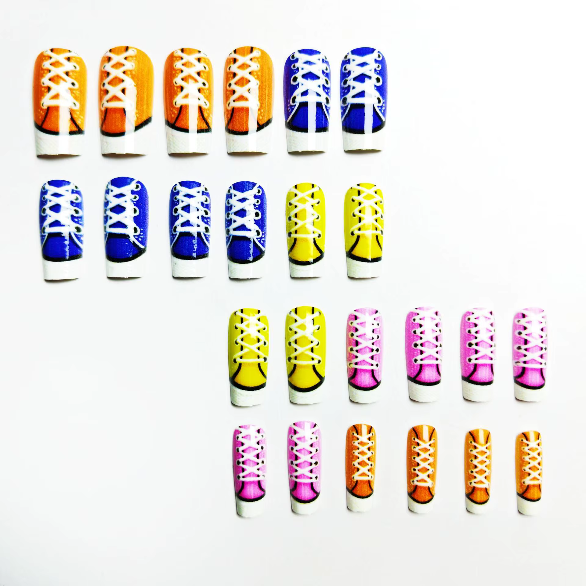 Faux ongles mi-longs pour femmes et filles