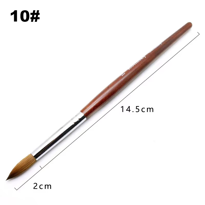 Kolinsky-Brosse à Ongles en Acrylique avec Manche en Bois